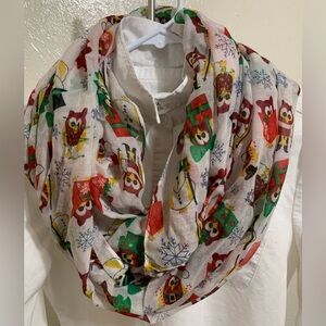 Owl Print Seasonal Infinity Scarf